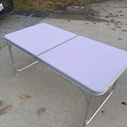 Portable Folding Camping Table, Outdoor Waterproof Adjustable Height Table, Aluminum Lightweight Suitcase Foldable Table