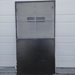 Nice Black Commercial Grade Screen Door With Deadbolt & Hinges For Man Door Very Clean Like New. 