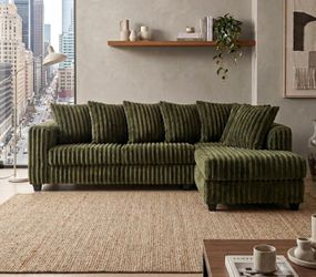 Green Olive Corduroy Sectional