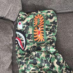 (Bape Camo Shark Full Zip Up NEVER WORN) Obo 250 