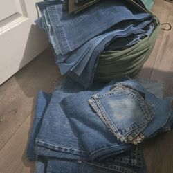 Reclaimed Denim for Crafting Over 20 Pounds