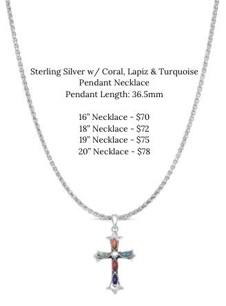 New Lapiz, Coral & Turquoise Women’s Silver Necklace