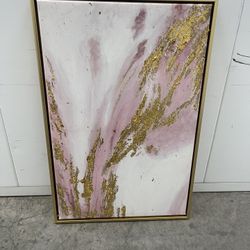 Pink And Gold Artwork 
