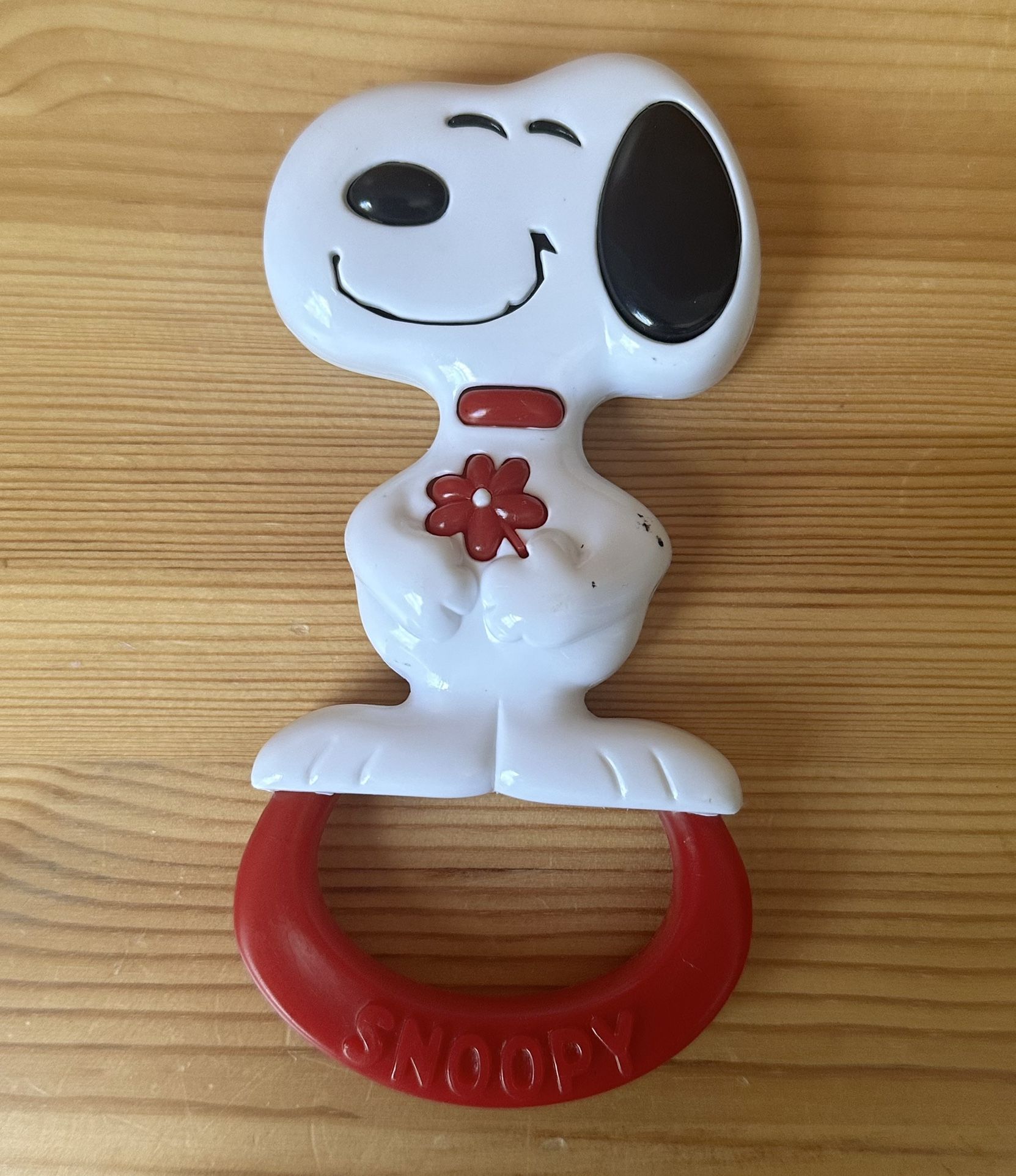 Vintage 1966 United Feature Syndicate Peanuts Snoopy Baby Rattle Toy Non Toxic