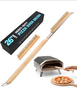 Urban Whisk 26" Pizza Oven Brush Scraper Stainless Steel Bristles Extra Head NIB
