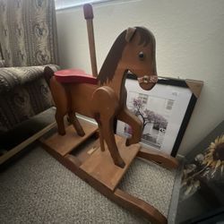 Antique Wooden Rocking Horse