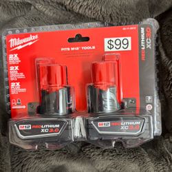 Milwaukee M12 3.0 Ah 2 Pack Battery Brand New 