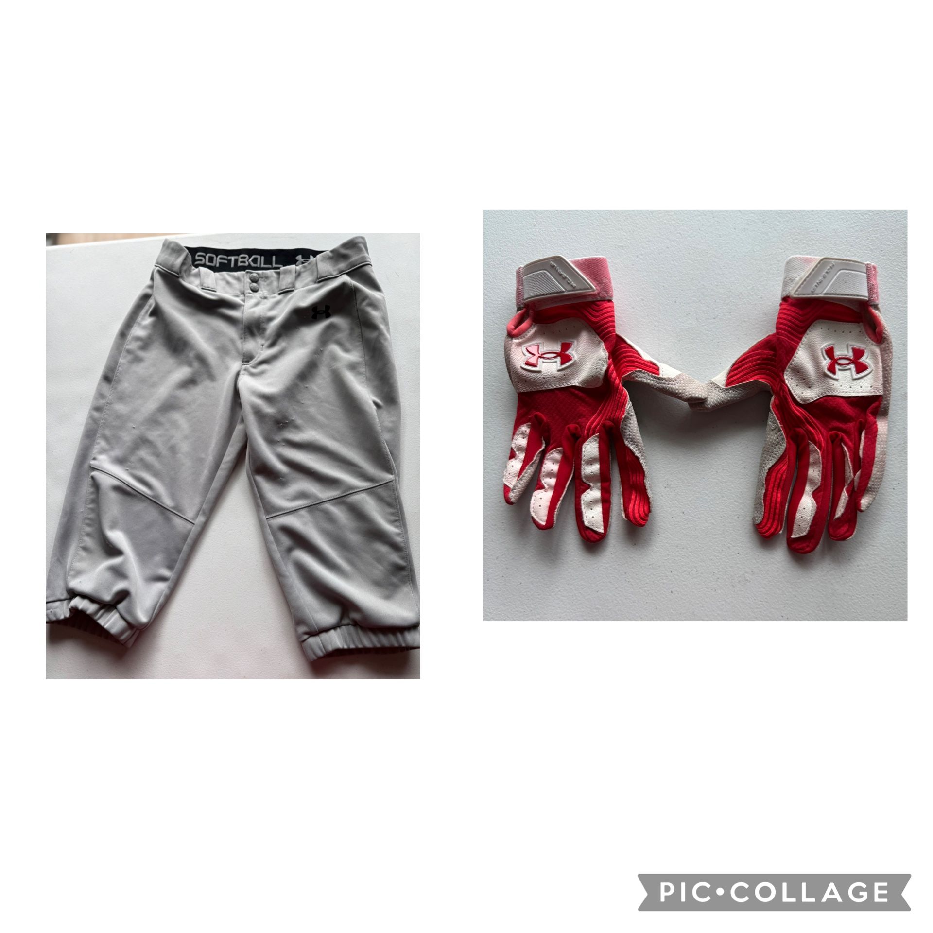 Under Armour Boys Baseball/Softball Pants & Batting gloves (Located in Cranston, Rhode Island)