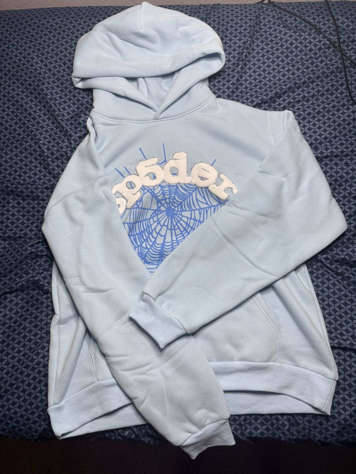 Sp5der Hoodie-Light Blue
