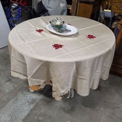 Round Wood Top Dining Table