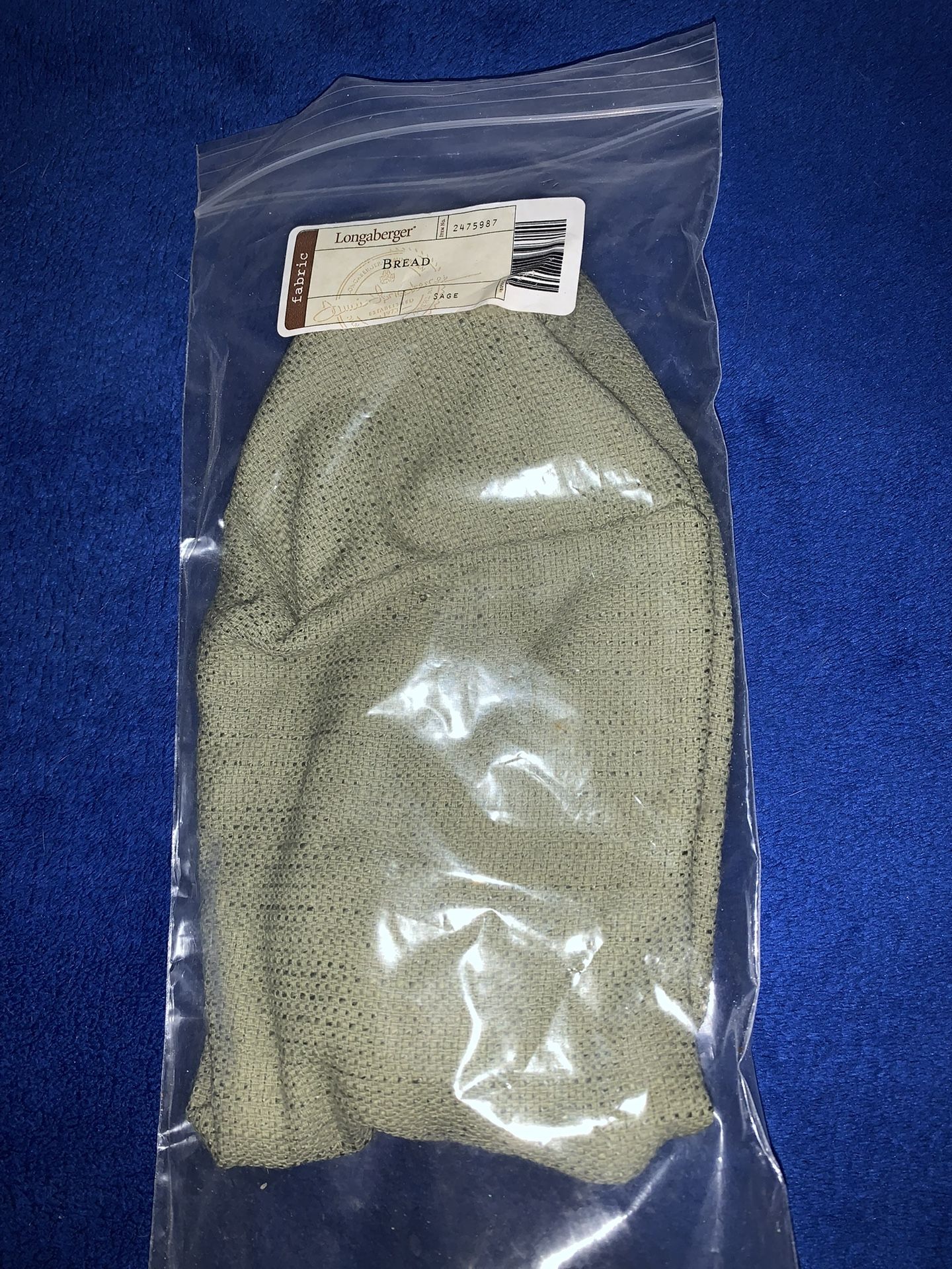 NEW AND RARE LONGABERGER SAGE GREEN BREAD BASKET LINER #2475987