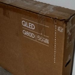 55 Inch QLED Samsung Q80D Smart TV 4K UHD with 120 Hz refresh rate. New in the box. 