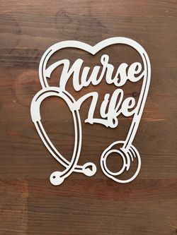Nurse Life Stethoscope Heart Wall Sign
