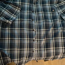 Baby Blue Dickies Flannel Size 2XL