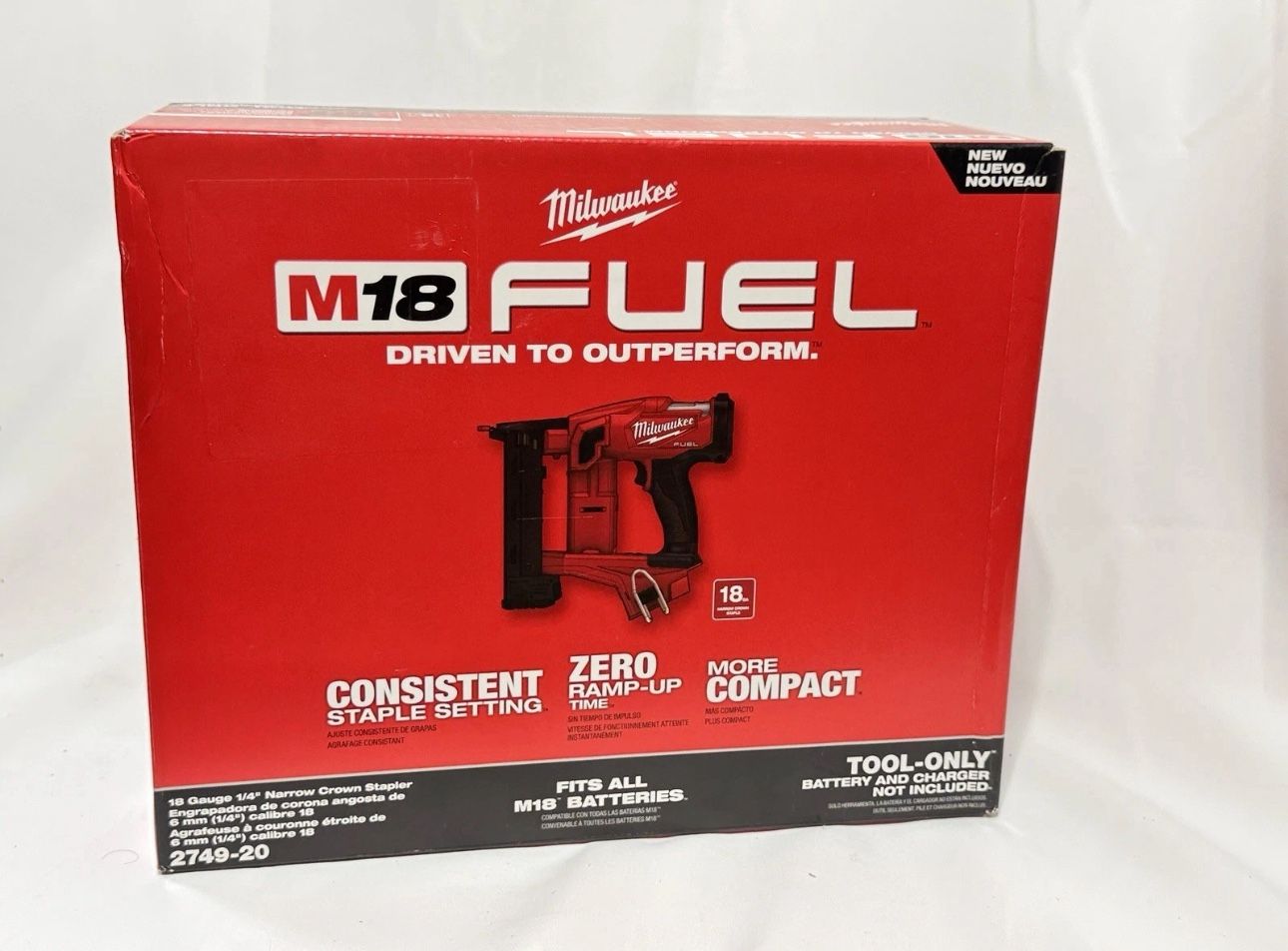 Milwaukee M18 FUEL 18V 18-Gauge 1/4" Narrow Crown Stapler - Bare Tool