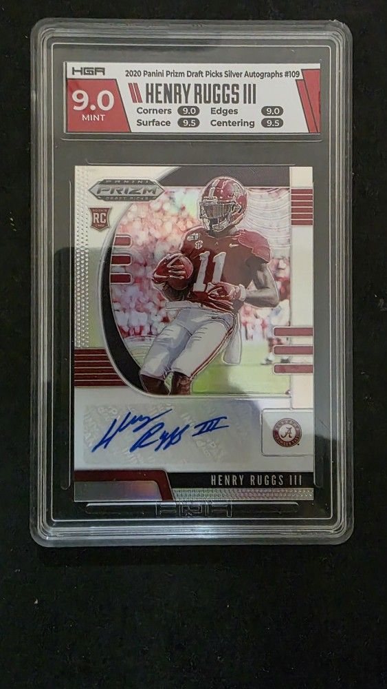 Panini Prizm Henry Ruggs III Gold Prizm Rookie Auto PSA Las Vegas Raiders
