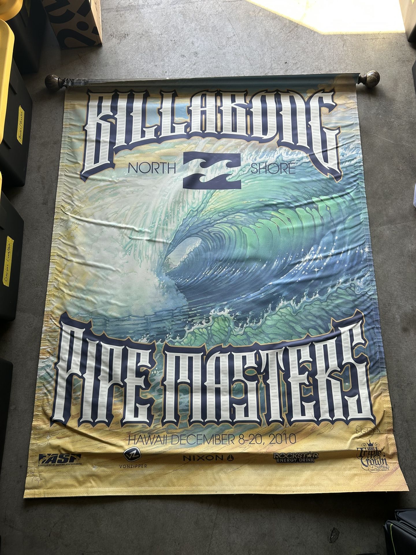 Billabong Pipe Masters 2010 North Shore Hawaii Surf Competition Vinyl Banner (EXTREMELY RARE)