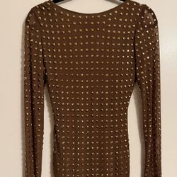 Rhinestone Long Sleeve Dress 