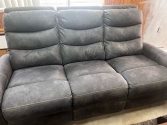 Brushed Microfiber Reclining Couch EXCELLENT!