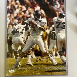 Warren Moon Autographed Photo Vikings #1 14”x 11”