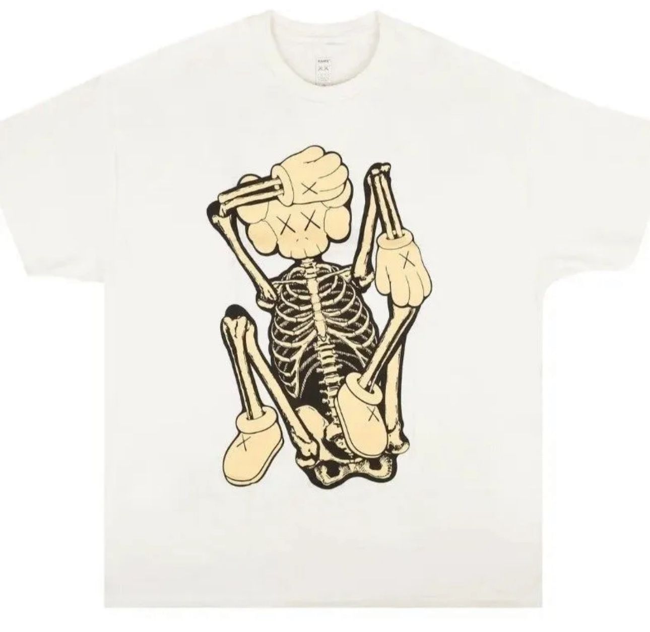 KAWS Skeleton New Fiction Bone White T-Shirt (NEW IN BAG) Size L/Large