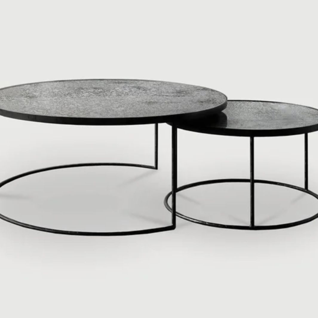 Nesting Coffee Tables By Notre Monde (Set Of 2) Clear/Mirrored