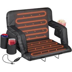 Heated Stadium Seat Cushion with Armrests