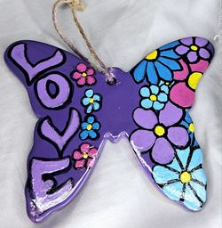 Ceramic Butterfly Decoration Home Love Flowers