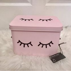 Pink Storage Box With Eyelash Design 