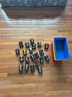 21 Monster Jam Trucks and Toy Storage Bins