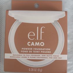 e.l.f. Camo Powder Foundation, Lightweight, Primer-Infused Buildable & Long-Lasting Medium-to-Full Coverage Foundation, Medium 330 W