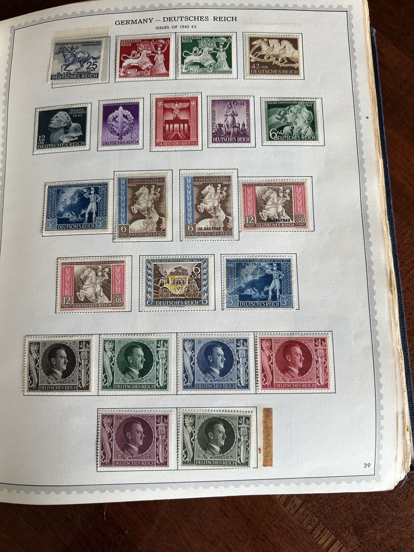 Germany π©πͺ Deutsches Reich Complete Page Mint Condition, Unused Postage Stamps Issued 1942β43