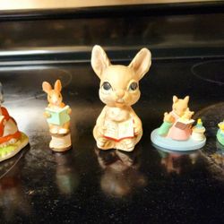X6 Variety Bunny Figurine Lot See Ad! 