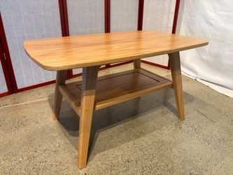 MCM Style Solid Wood 2-Tier Coffee Table