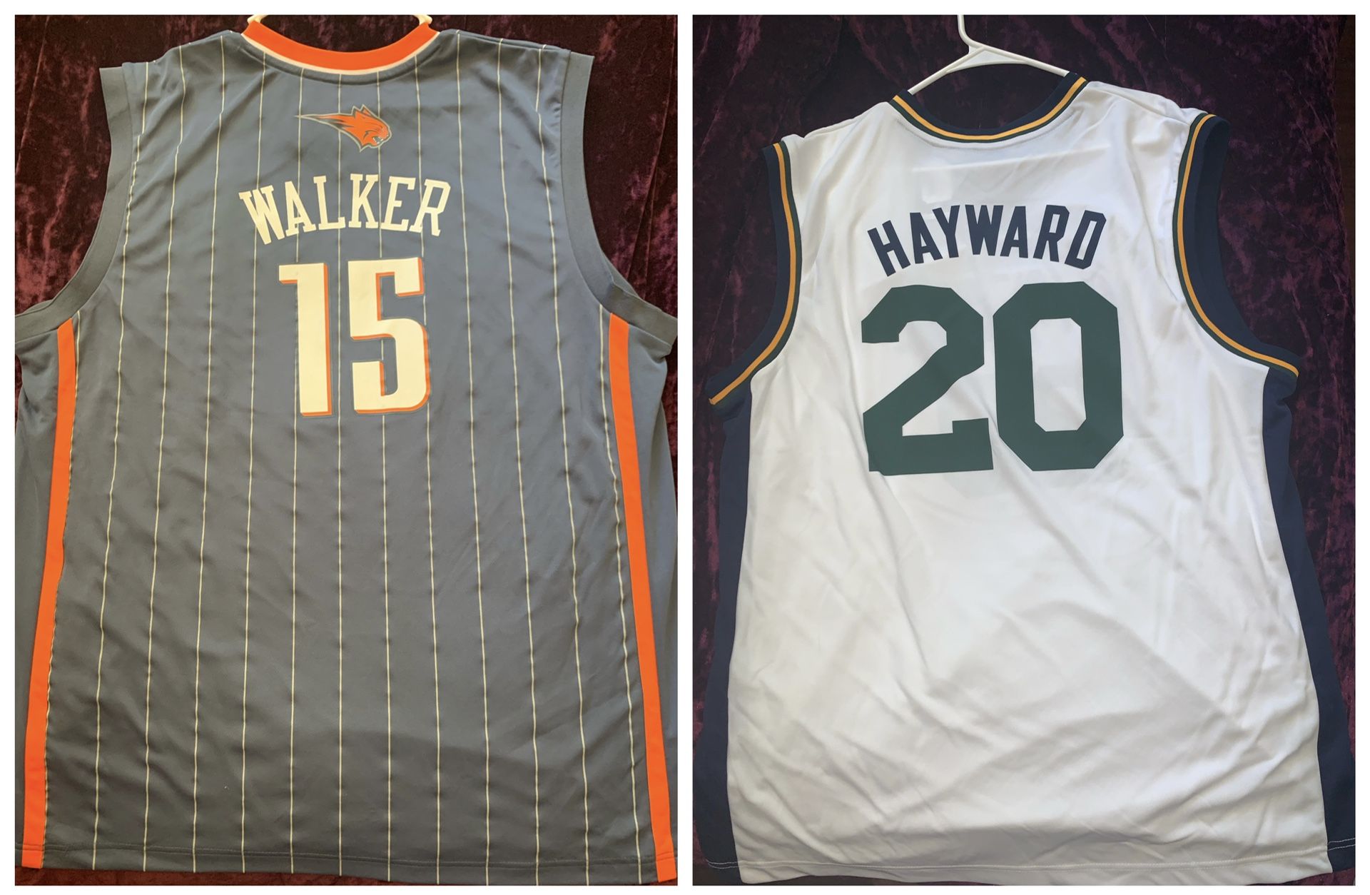 UTAH JAZZ GORDAN HAYWARD & CHARLOTTE BOBCATS KEMBA WALKER JERSEY $25 Each Or $40 for Both