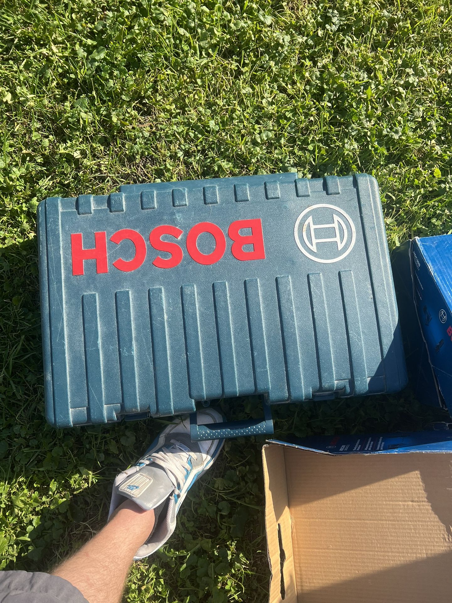 Bosch Hammer Drill With Chipper On It +3 Vacuum Attachments To Create Less Dust In A House Or Building Or Wherever Else