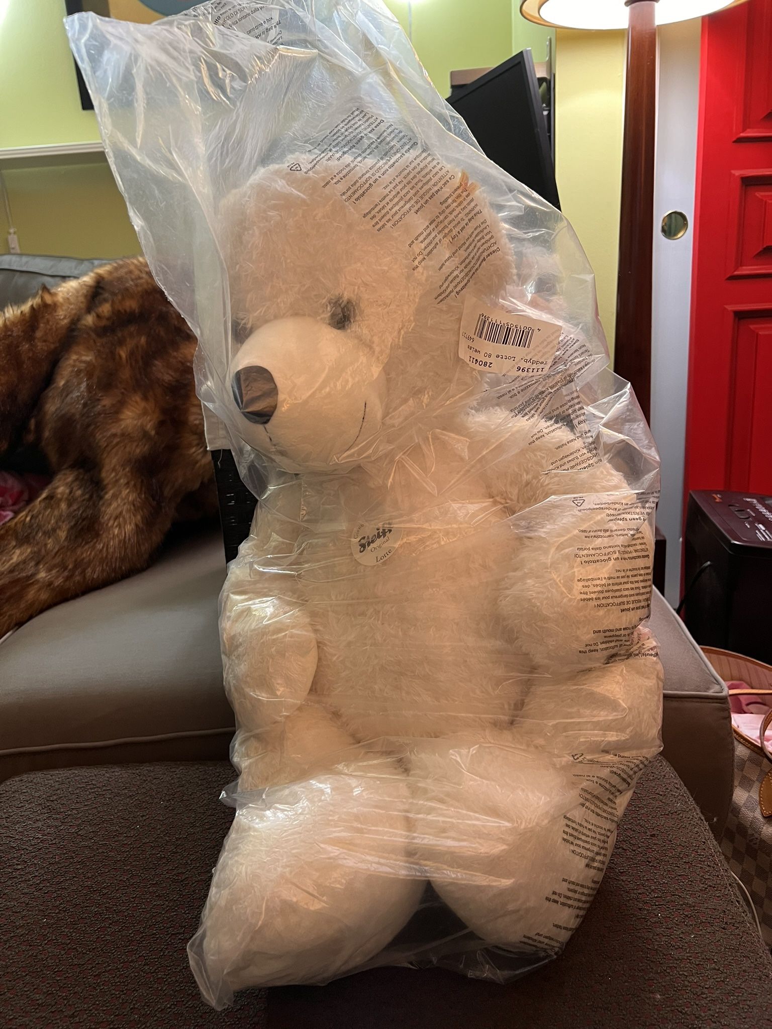 Steiff "Lotte" Teddy Bear Still in Bag with German Tags and Ear Button