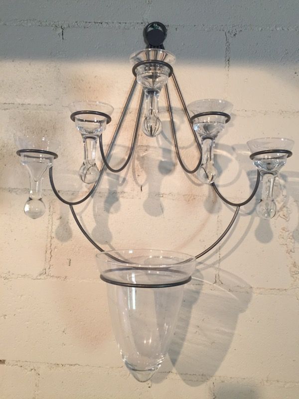 Wall hanging fixture for candles and flowers