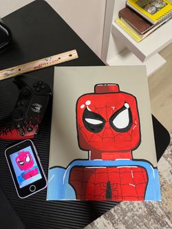 spiderman lego painting