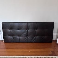Vintage Brown Leather Headboard (Queen Size)