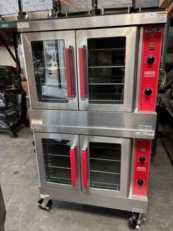 Double Stack Gas Convection Ovens Vulcan VC4GD-10 Full Size On Wheels #5446