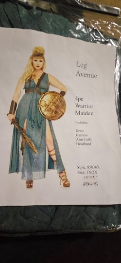Leg Avenue 4pc Warrior Maiden Costume Size 1X/2X