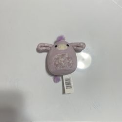 Mini Squishmallow Purple Cow Plush – 3.5” Floral Belly 