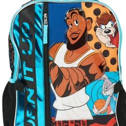 New. LEBRON JAMES Space Jam 2 Piece Backpack With Basketball Lunch Box!