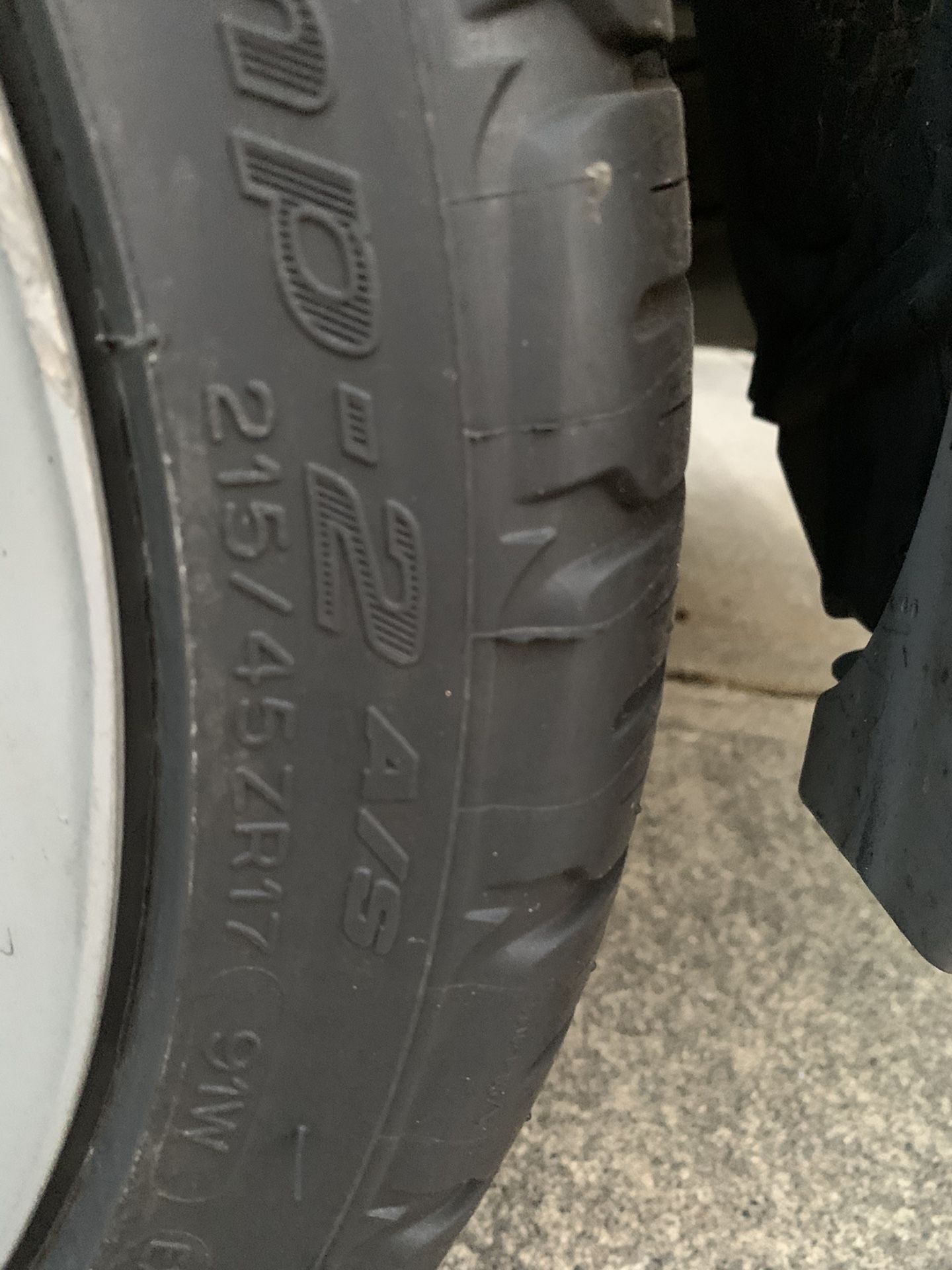 215/45 17 Tires 75% Tread