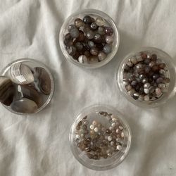 Jewelry Making Beads Botswana Agate, Assorted Sizes in Plastic Storage Container