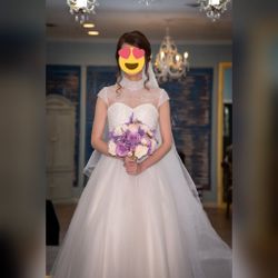 Wedding Gown Embellished With Crystals Off White Petite Small