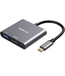 MOKiN USB C to HDMI Multiport Adapter, Type-C Hub Thunderbolt 3 to HDMI 4K Output USB 3.0 Port and U