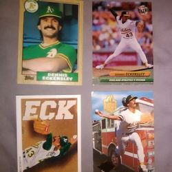 HOF Dennis Eckersley Baseball cards LOT. Oakland A's Athletics collector baseball cards SPORTS CARDS