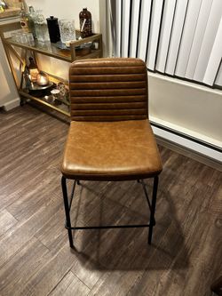 Brown Faux Leather Barstools